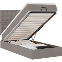 vidaXL Ottoman bed met matras 80x200cm stof taupe