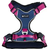Petlando Hondentuig Navy-Fuchsia met magnetische sluiting - maat- XL 82 – 106