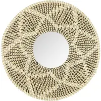 Dijk Natural Collections wandspiegel met ophanghaak - Boho/Ibiza stijl - zeegras - Dia 52 cm