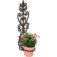 Relaxdays bloempothouder muur - plantenhanger gietijzer - plantenhouder buiten - metaal