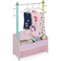 Relaxdays kledingrek kinderen - 4 haken - 2 planken - kinderkamer - kapstok