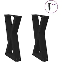 vidaXL Salontafelpoten 2 st 28x(42-43,3) cm staal zwart