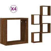 vidaXL Wandschappen kubus 4 st 30x15x30 cm sonoma bruin eikenkleurig