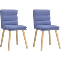 vidaXL Eetkamerstoelen 2 st stof jeansblauw