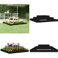 vidaXL Plantenbak 110x110x27 cm massief grenenhout zwart