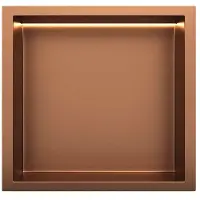 Guido Gusto Copper RVS Inbouwnis 30x30x7cm met LED verlichting