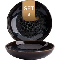 Palmer - Eccentric - Schaal - Kom - 2 stuks - 40 cl - ø 16 cm - Blauw - Stoneware - Bordenset