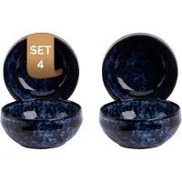 Palmer - Bama Blue - Schaal - Kom - 4 stuks - 65 cl - ø 15 cm - Blauw - Stoneware - Bordenset