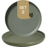 Palmer - Sandy Loam - Bord - 2 stuks - ø 17 cm - Groen - Stoneware - Bordenset