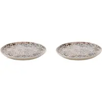 Palmer - Confetti - Bord - 2 stuks - ø 21,5 cm - Roze - Stoneware - Bordenset