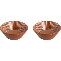 Colori del Sud - Mezquita - Schaal - 2 stuks - 80 cl - ø 18 cm - Roze/Wit/Bruin - Aardewerk - Bordenset