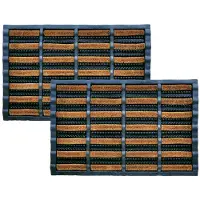 Benson Deurmat - 2x - rubber met kokos borstels - 40 x 60 cm - borstelmat buiten