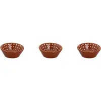 Colori del Sud - Mezquita - Schaal - 3 stuks - 6 cl - ø 8 cm - Roze/Wit/Bruin - Aardewerk - Bordenset