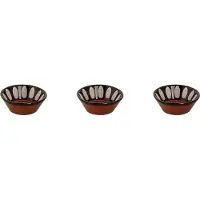 Colori del Sud - Mezquita - Schaal - 3 stuks - 20 cl - ø 11 cm - Bruin/Zwart/Wit - Aardewerk - Bordenset