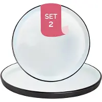 Maastricht porselein - Cosmic - Bord - 2 stuks - ø 25 cm - Zwart/Wit - Porselein - Bordenset