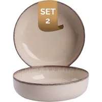 Palmer - Antigo - Schaal - Kom - 2 stuks - 47 cl - ø 15 cm - Crème - Porselein - Bordenset