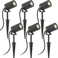 Ks Verlichting tuinspot - set van 6 Stark prikspot - Ø 6 cm - 1xGU10 LED - Plug-and-play - Antraciet