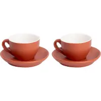 Palmer - Colors - Cappuccino kop en schotel - Mat - 2 stuks - 18 cl - Bruin - Porselein - Koffiekopjes