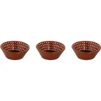 Colori del Sud - Mezquita - Schaal - 3 stuks - 20 cl - ø 11 cm - Bruin/Zwart/Wit - Aardewerk - Bordenset