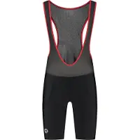 Rogelli Core Fietsbroek Heren - Met Zeem en Bretels - Wielrenbroek - Zwart/Rood - Maat 3XL
