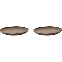 Palmer - David Mucky - Bord - 2 stuks - ø 28 cm - Bruin - Stoneware - Bordenset
