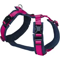 Petlando Harness Y-Comfort Navy-Fuchsia met magnetische sluiting - maat XS - 32–50 cm