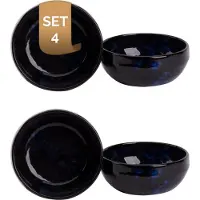 Palmer - Bama Blue - Schaal - Kom - 4 stuks - 30 cl - ø 12 cm - Blauw - Stoneware - Bordenset