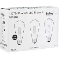 Bailey EcoPack 3x Led Filament St64 E27 4W Goud 2200K - 142724 [3 Stuks]