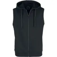 R.e.d. by emp Bodywarmer - Black Sweat Vest with Hood - S tot 5XL - voor Mannen - zwart - Maat XXL