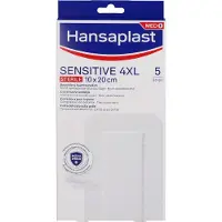 Hansaplast Sensitive 4XL Pleisters - Wondpleisters - Wondverzorging - Grote Pleisters - Eilandpleister 10 x 20 cm - 5 Stuks