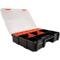 DeLOCK Sorting box with 21 compartments 290 x 220 x 60 mm orange / black