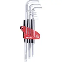 Wiha 07185 Inbus Haakse schroevendraaierset 1.5 mm, 2 mm, 2.5 mm, 3 mm, 4 mm, 5 mm, 6 mm, 8 mm, 10 mm 9-delig