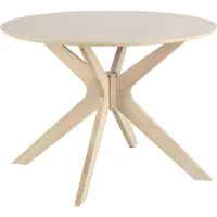 Ebuy24 Duffy eettafel Ø105 cm eiken fineer, massief eikenhouten poten.