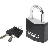 Masterlock 30mm - 18mm hardened steel shackle, 5mm diam. - double locking - 4-pin - 9130EURDBLK