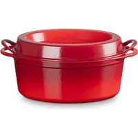 Le Creuset Doufeu gietijzeren braadpan ovaal, 32 cm, 7,2L rood