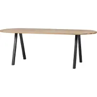 Woood Tablo Tafel Ovaal met U-Poot - Eiken/Metaal - 75x220x90