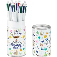 BIC Colours Decors, 4-kleurenbalpen, medium, klassieke inktkleuren, doos van 8 stuks