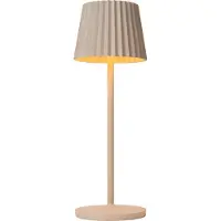 Lucide JUSTINE - Oplaadbare Tafellamp Binnen/Buiten - Accu/Batterij - LED Dimb. - 1x2W 2700K - IP54 - Met draadloos oplaadstation - Beige