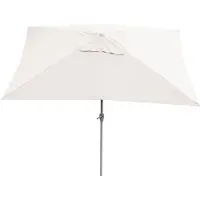 Mendler Parasol N23, tuinparasol, 2x3 m rechthoekig kantelbaar, polyester/aluminium 4,5 kg UV-bescherming 50+ ~ crème