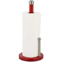 Relaxdays Keukenrolhouder, Keukenrolhouder, Rood