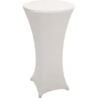 MCW Set bartafel + bartafelhoes -J30, bistrotafelhoes, inklapbaar in hoogte verstelbaar Ø 60cm ~ hoes crème-beige