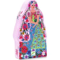 Djeco puzzel prinses en pauw - 36 stukjes kinderpuzzel FSC karton.
