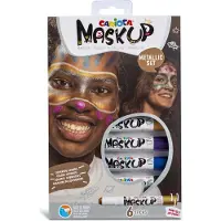Carioca MASK UP "Metallic" Schminkstiften - 6 kleuren (Grijs/Goud/Paars/Blauw/Groen/Roze) - Kindergrime - Uitwasbaar