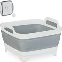 Relaxdays afwasteil opvouwbaar met afvoer - 9 liter - afwasbak camping - inklapbare wasbak
