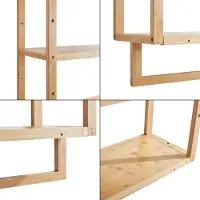 En.casa Handdoekrek Östra voor wandmontage 58,5x52x21 cm bamboe