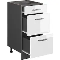 Vicco R-Line Keukenonderkast – 40 cm met laden, zonder werkblad Wit Hoogglans
