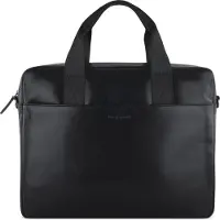 Bugatti Romano Koffer Leer 38 cm Laptop compartiment zwart