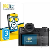 BROTECT Screenprotector 3 Stuks voor Leica SL3 / SL3-S (Display + Schouderdisplay) Beschermglas transparant