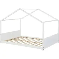 En.casa Kinderbed Simo huisbed 200x140 cm wit []