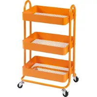 En.casa Keukentrolley Pyhäntä met 3 manden 78,5x46x35 cm oranje []